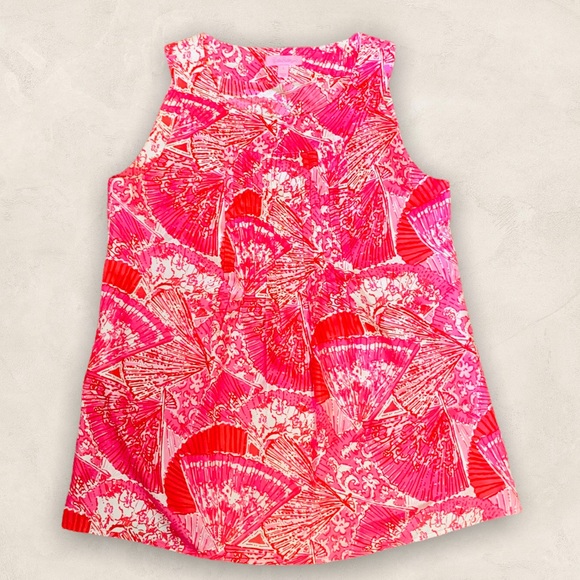 NWT Lilly Pulitzer Rylan Silk Punch Pink Printed Sleeveless Top - Picture 4 of 10